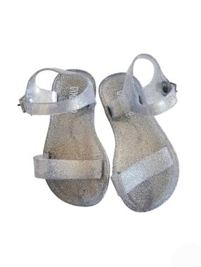 Gymboree Girls Silver Glitter Jelly Sandals Size 7